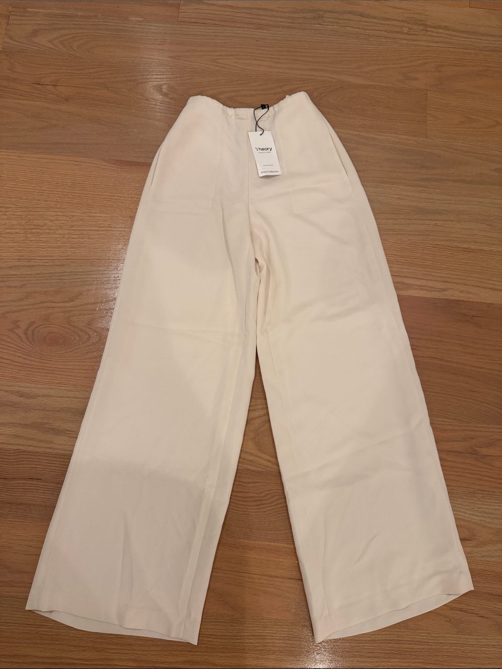 Theory Cream Wide-Leg Trousers